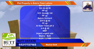 Residential Plot for Sale in Bahria Town, Lahore - (BP-85102)