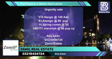 Residential Plot for Sale in Bahria Town, Lahore - (BP-85108)
