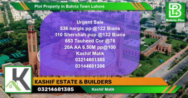 Residential Plot for Sale in Bahria Town, Lahore - (BP-85129)