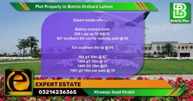 Residential Plot for Sale in Bahria Orchard, Lahore - (BP-85181)
