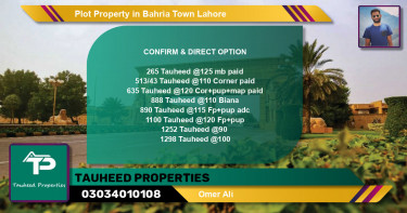 Residential Plot for Sale in Bahria Town, Lahore - (BP-85215)