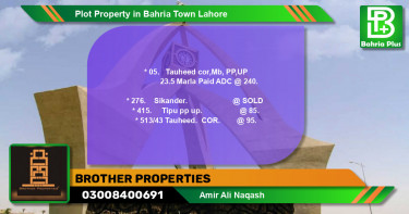 Residential Plot for Sale in Bahria Town, Lahore - (BP-85222)