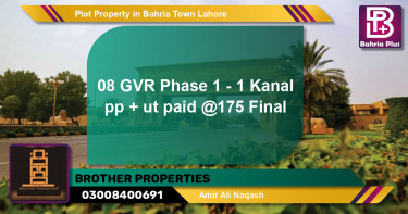 Residential Plot for Sale in Bahria Town, Lahore - (BP-85224)