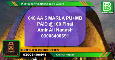 Residential Plot for Sale in Bahria Town, Lahore - (BP-85225)