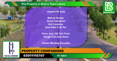Residential Plot for Sale in Bahria Town, Lahore - (BP-85229)