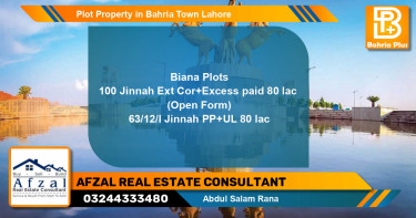 Residential Plot for Sale in Bahria Town, Lahore - (BP-85236)