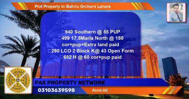 Residential Plot for Sale in Bahria Orchard, Lahore - (BP-85317)