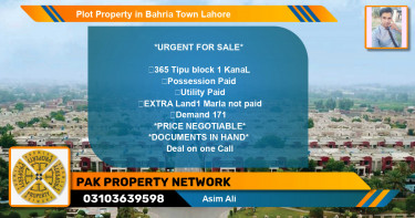 Residential Plot for Sale in Bahria Town, Lahore - (BP-85347)