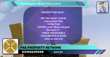 Residential Plot for Sale in Bahria Town, Lahore - (BP-85349)