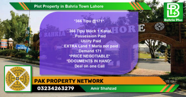 Residential Plot for Sale in Bahria Town, Lahore - (BP-85384)