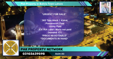 Residential Plot for Sale in Bahria Town, Lahore - (BP-85399)