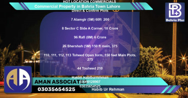 Commercial Property for Sale in Bahria Town, Lahore - (BP-85404)
