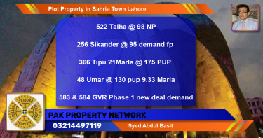 Residential Plot for Sale in Bahria Town, Lahore - (BP-85474)