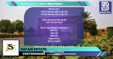 Commercial Plot for Sale in Bahria Town, Lahore - (BP-85494)