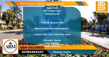 Residential Plot for Sale in Bahria Orchard, Lahore - (BP-85501)