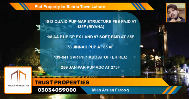 Residential Plot for Sale in Bahria Town, Lahore - (BP-85568)