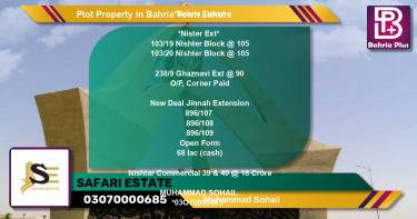 Commercial Plot for Sale in Bahria Town, Lahore - (BP-85577)