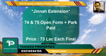 Residential Plot for Sale in Bahria Town, Lahore - (BP-85593)