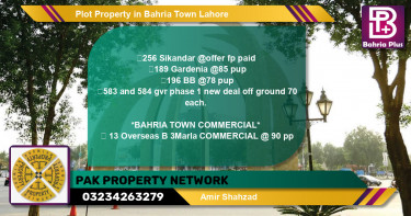 Commercial Plot for Sale in Bahria Town, Lahore - (BP-85638)