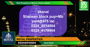 Residential Plot for Sale in Bahria Town, Lahore - (BP-85662)