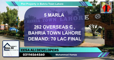 Residential Plot for Sale in Bahria Town, Lahore - (BP-85664)
