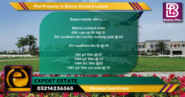 Residential Plot for Sale in Bahria Orchard, Lahore - (BP-85718)