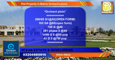 Residential Plot for Sale in Bahria Orchard, Lahore - (BP-85724)