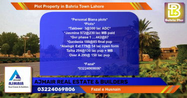 Residential Plot for Sale in Bahria Town, Lahore - (BP-85748)