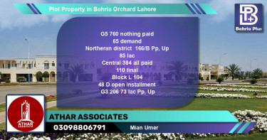 Residential Plot for Sale in Bahria Orchard, Lahore - (BP-85760)