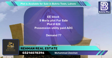 Residential Plot for Sale in Bahria Town, Lahore - (BP-85776)