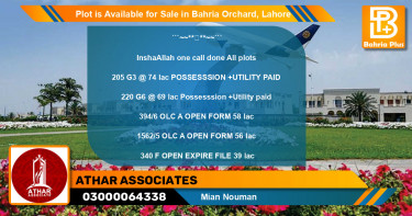 Residential Plot for Sale in Bahria Orchard, Lahore - (BP-85778)