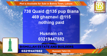 Residential Plot for Sale in Bahria Town, Lahore - (BP-85789)