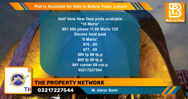 Residential Plot for Sale in Bahria Town, Lahore - (BP-85822)