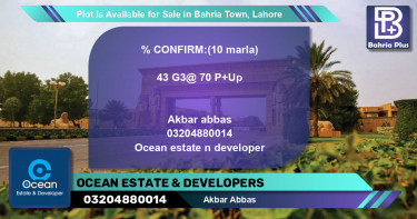 Residential Plot for Sale in Bahria Town, Lahore - (BP-85827)