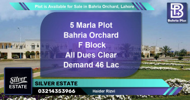 Residential Plot for Sale in Bahria Orchard, Lahore - (BP-85832)