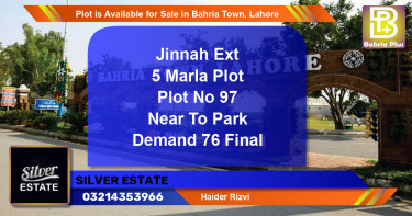 Residential Plot for Sale in Bahria Town, Lahore - (BP-85833)