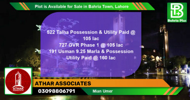 Residential Plot for Sale in Bahria Town, Lahore - (BP-85870)