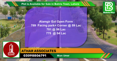 Residential Plot for Sale in Bahria Town, Lahore - (BP-85873)