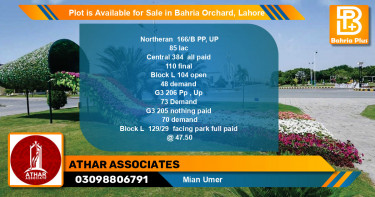 Residential Plot for Sale in Bahria Orchard, Lahore - (BP-85876)
