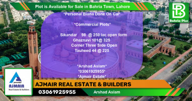Commercial Plot for Sale in Bahria Town, Lahore - (BP-85886)