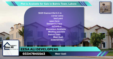 Residential Plot for Sale in Bahria Town, Lahore - (BP-85894)