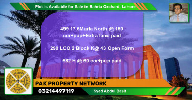 Residential Plot for Sale in Bahria Orchard, Lahore - (BP-85903)
