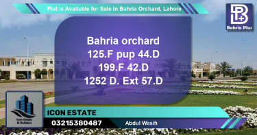 Residential Plot for Sale in Bahria Orchard, Lahore - (BP-85935)