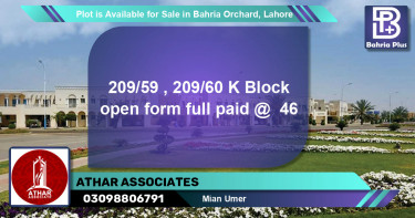 Residential Plot for Sale in Bahria Orchard, Lahore - (BP-85943)