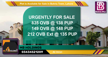 Residential Plot for Sale in Bahria Town, Lahore - (BP-85970)