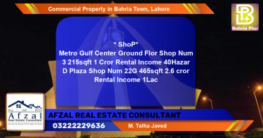 Commercial Property for Rent in Bahria Town, Lahore - (BP-86022)