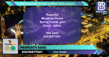 Residential Plot for Sale in Bahria Town, Lahore - (BP-86105)