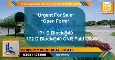 Residential Plot for Sale in Bahria Orchard, Lahore - (BP-86180)