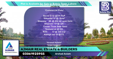 Commercial Plot for Sale in Bahria Town, Lahore - (BP-86256)
