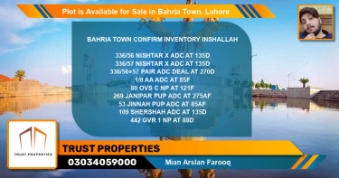 Residential Plot for Sale in Bahria Town, Lahore - (BP-86266)